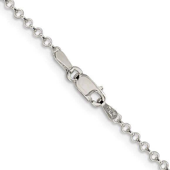 2mm Sterling Silver, Solid Rolo Chain Necklace, 24 Inch - Picture 3 of 8